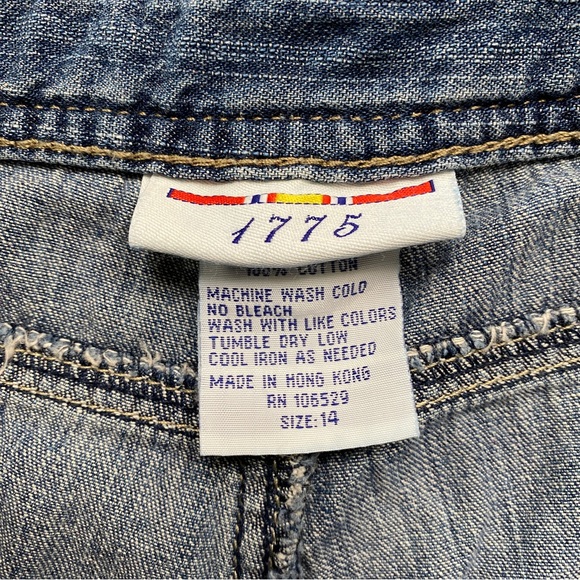 Vintage 1775 Women Medium Blue High Waist Relaxed 100% Cotton Jean Short Size 14 - Picture 11 of 16
